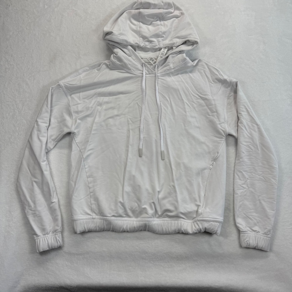 Lululemon White Hoodie Size 8 Long Sleeve Drawstring Pullover Casual